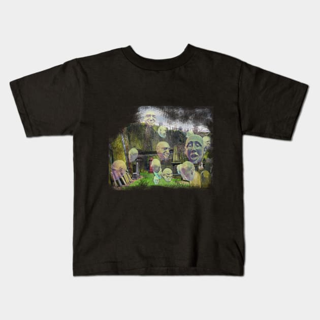 Cemetary Ghosts Kids T-Shirt by PoppetKandyRoniJacks